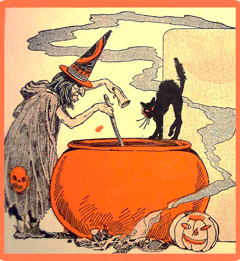 vintage halloween witch postcards